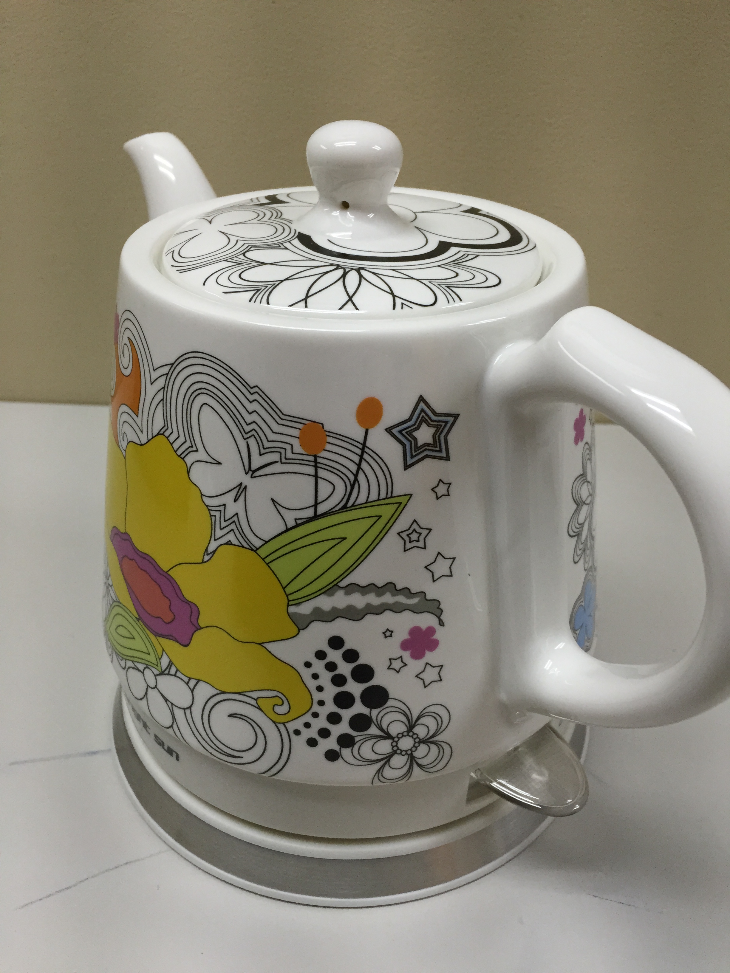 Teapot Ceramic Electric Kettle Warm Plate, Kitchen Water Boiler Gift